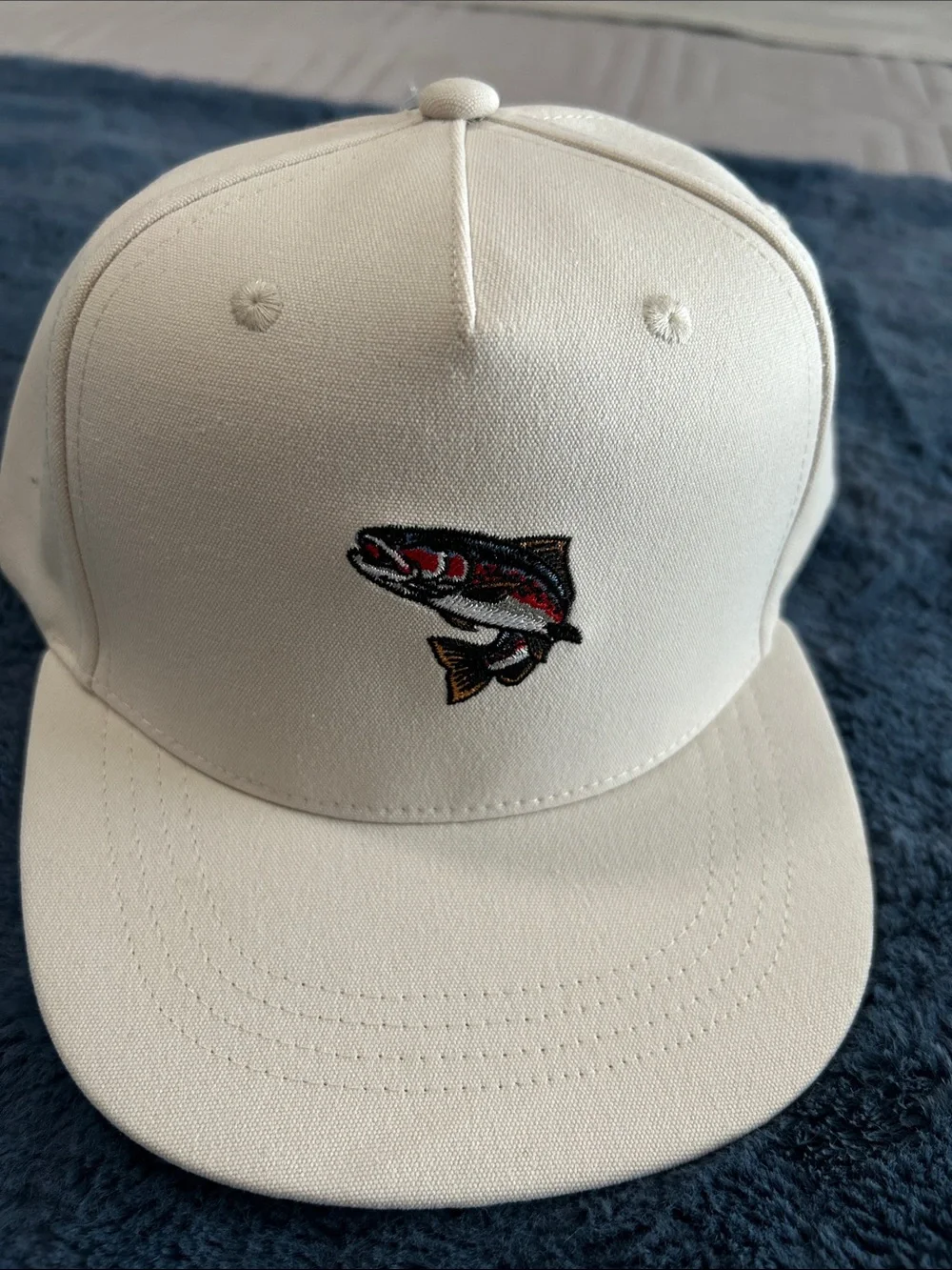 Cream Fish Embroidered Baseball Cap - Unbranded, one size kids